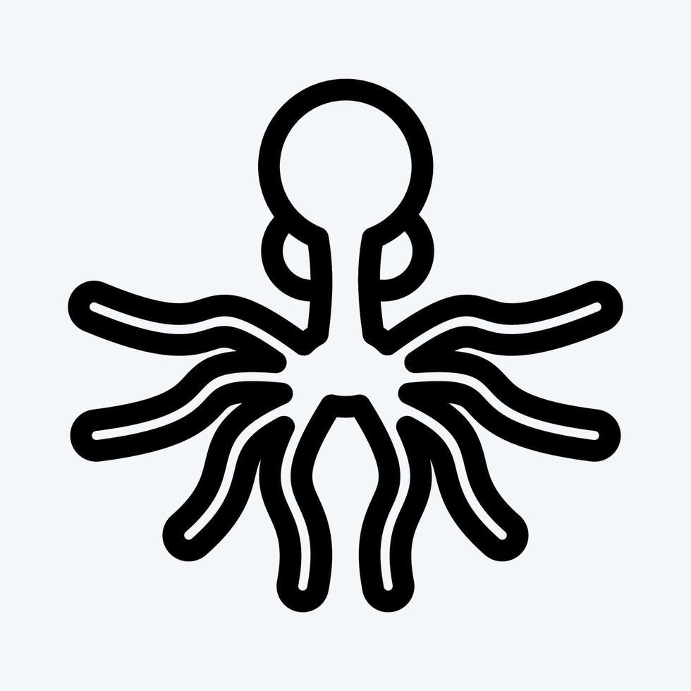 Icon Oktopus. suitable for seafood symbol. line style. simple design editable. design template vector. simple illustration vector