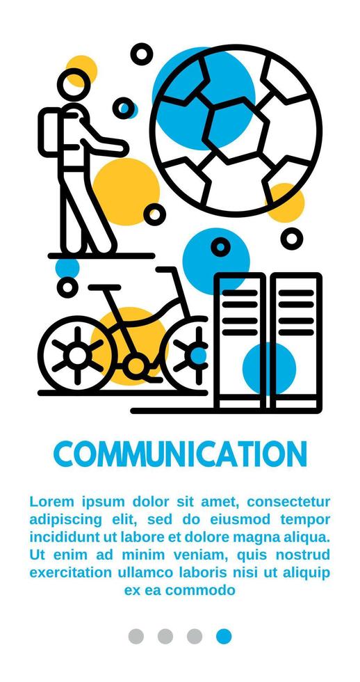 Communication banner, outline style vector