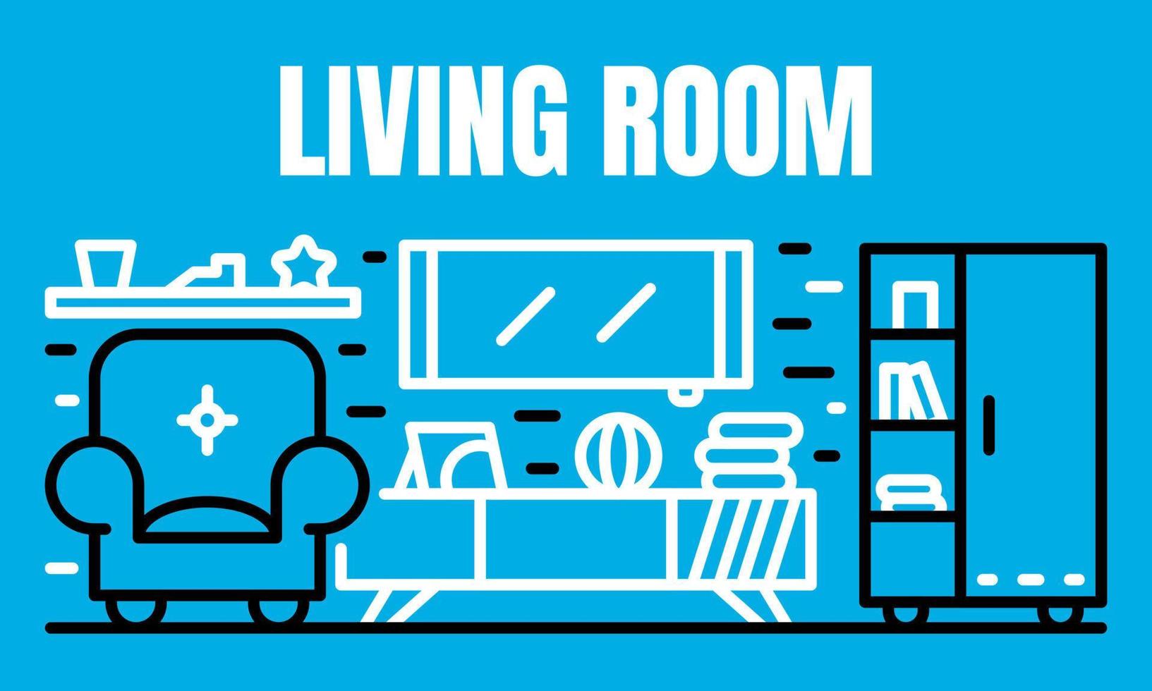 Room in the house banner, outline style vector