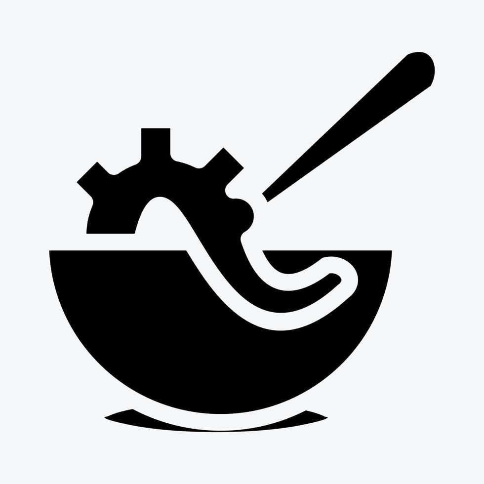 Icon Seafood Soup. suitable for seafood symbol. glyph style. simple design editable. design template vector. simple illustration vector