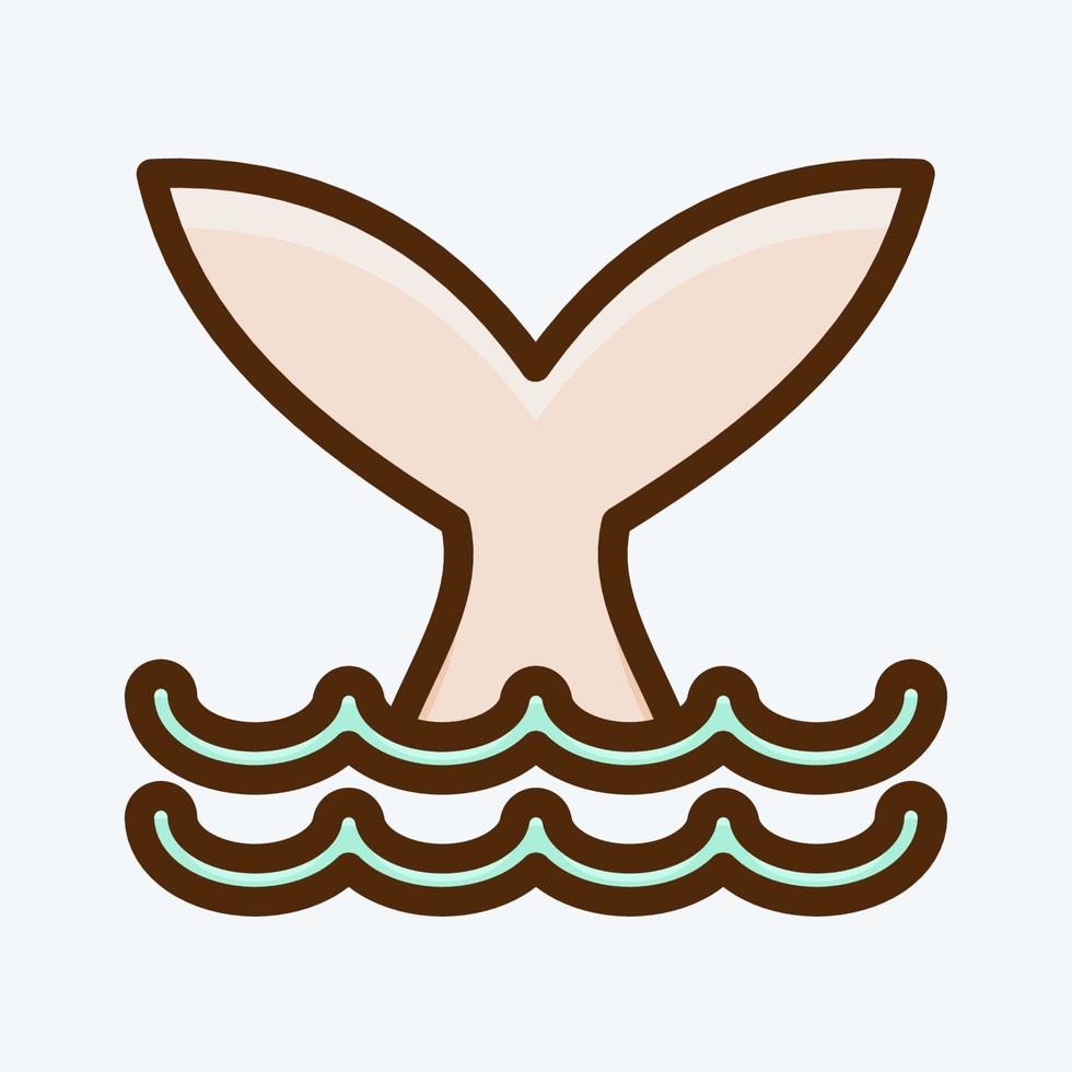 Icon Whale. suitable for seafood symbol. flat style. simple design editable. design template vector. simple illustration vector