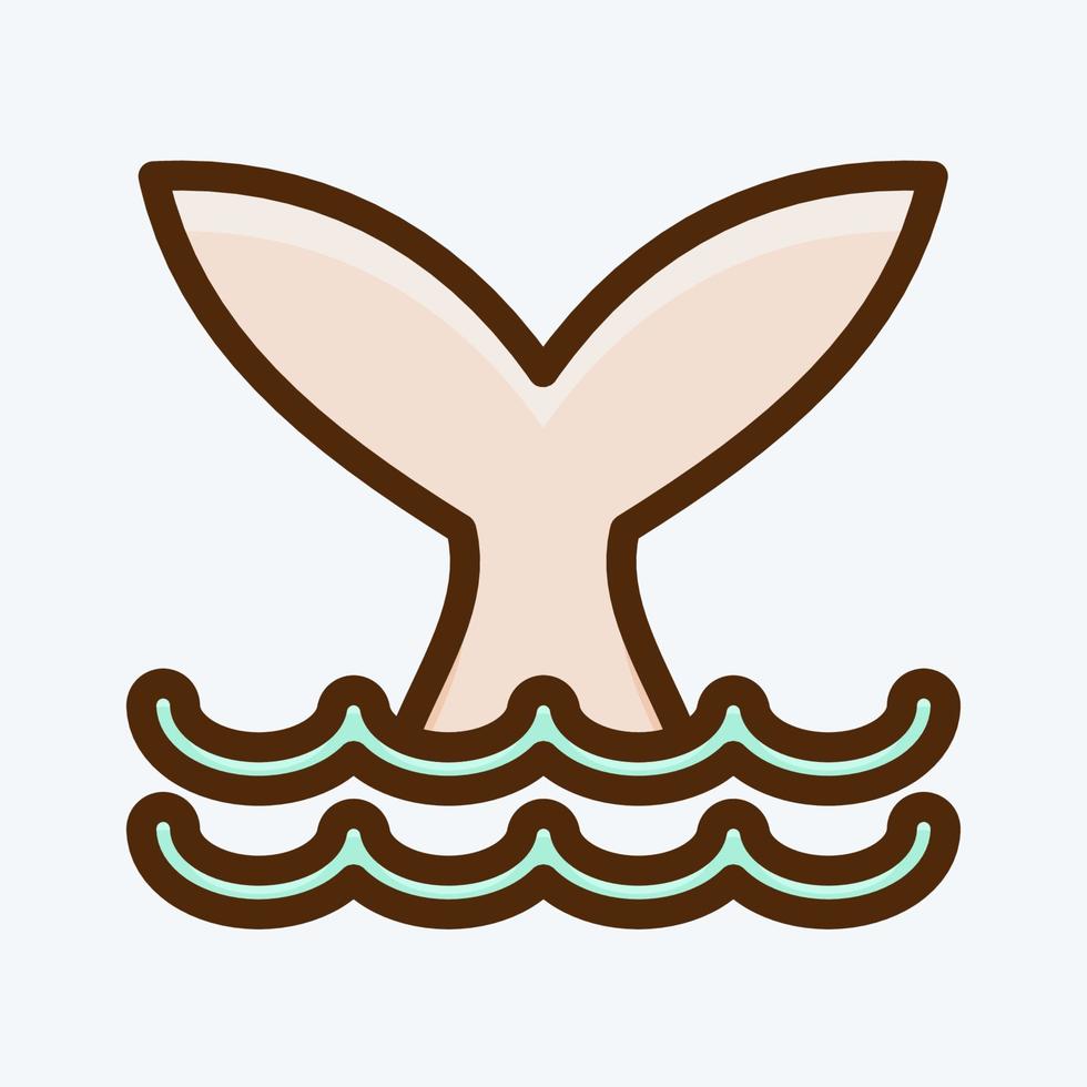 icono de ballena. adecuado para el símbolo de mariscos. estilo plano diseño simple editable. vector de plantilla de diseño. ilustración sencilla