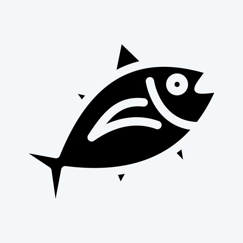 icono de atún. adecuado para el símbolo de mariscos. estilo de glifo. diseño simple editable. vector de plantilla de diseño. ilustración sencilla