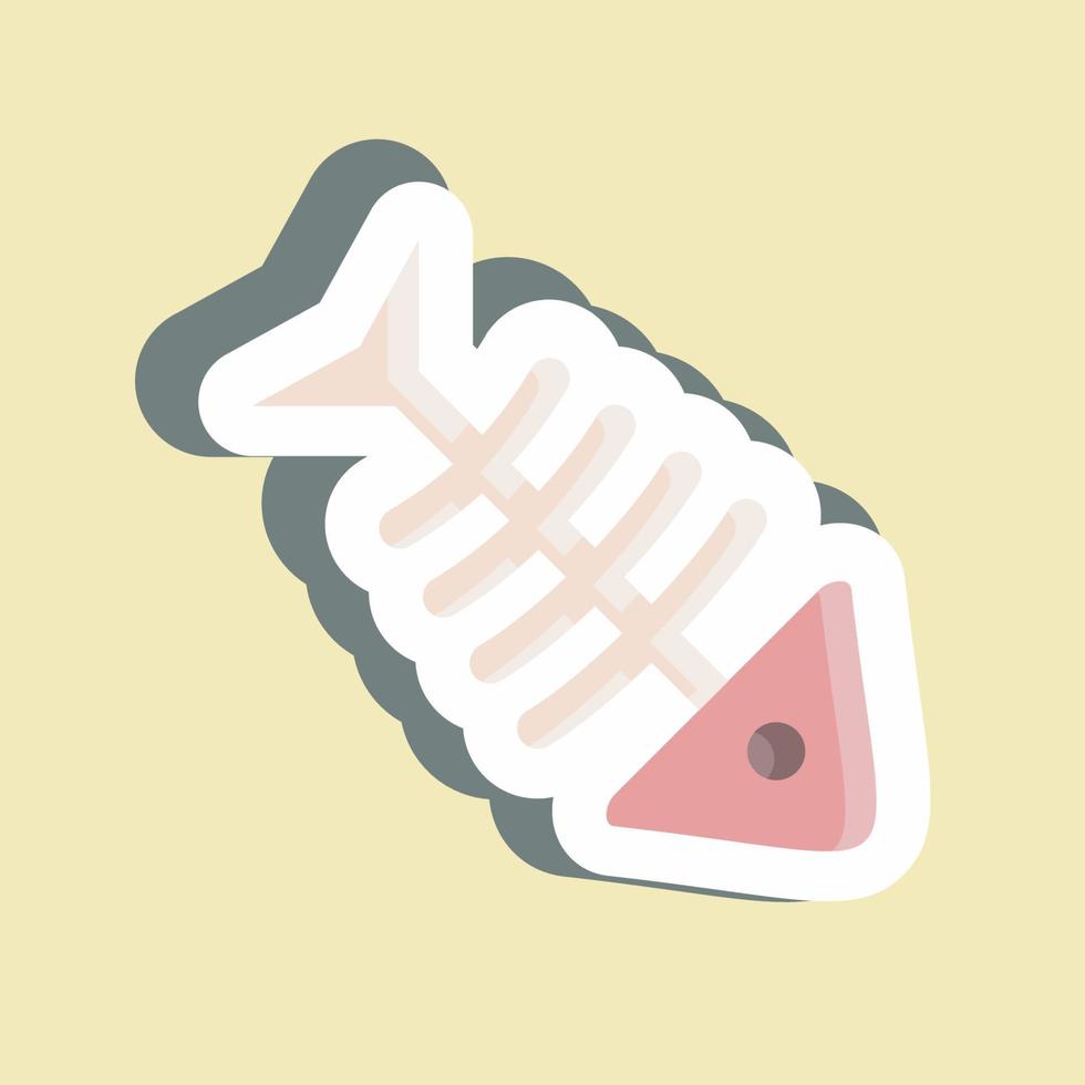 pegatina hueso de pescado. adecuado para el símbolo de mariscos. diseño simple editable. vector de plantilla de diseño. ilustración sencilla