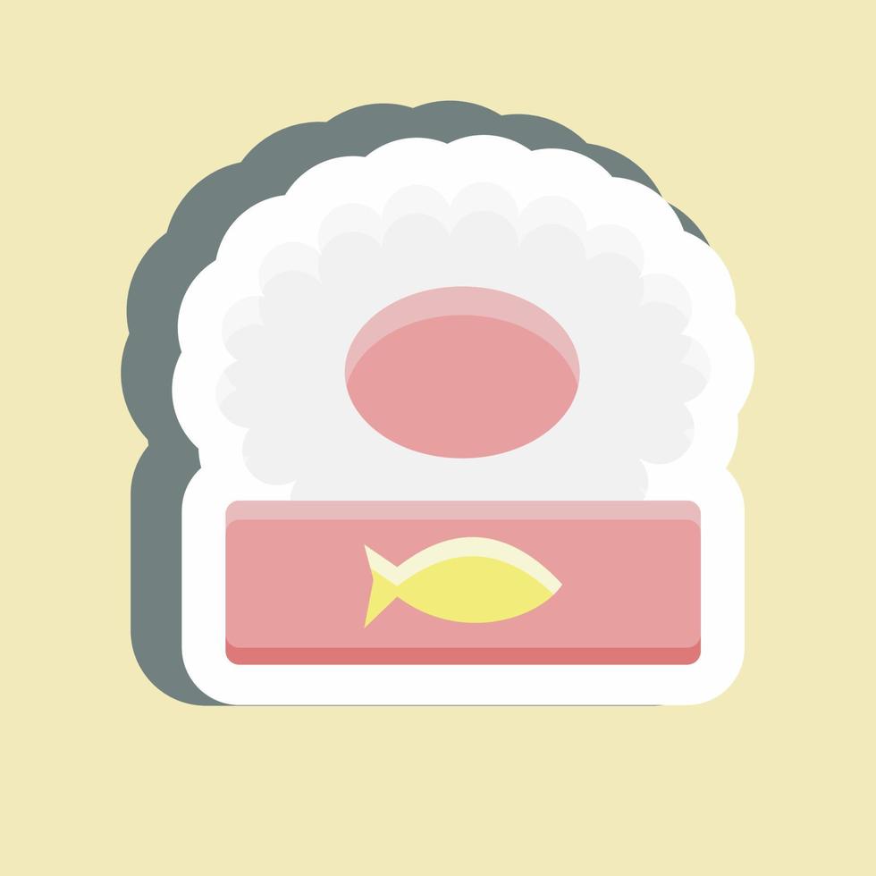 Sticker Canned. suitable for seafood symbol. simple design editable. design template vector. simple illustration vector