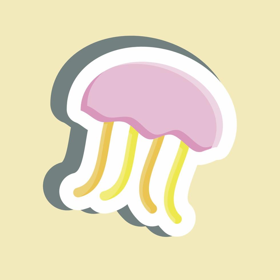 Sticker Jelly Fish. suitable for seafood symbol. simple design editable. design template vector. simple illustration vector