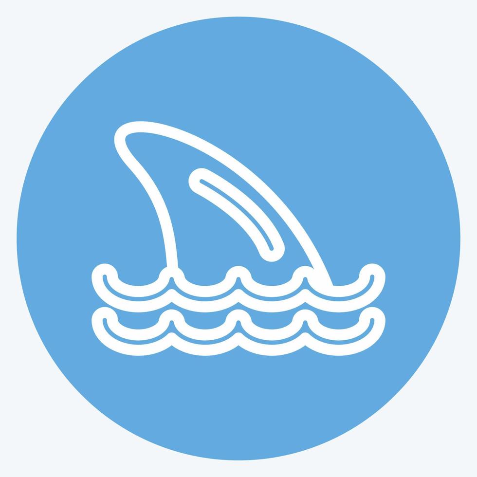 icono de aletas de tiburón. adecuado para el símbolo de mariscos. estilo de ojos azules. diseño simple editable. vector de plantilla de diseño. ilustración sencilla