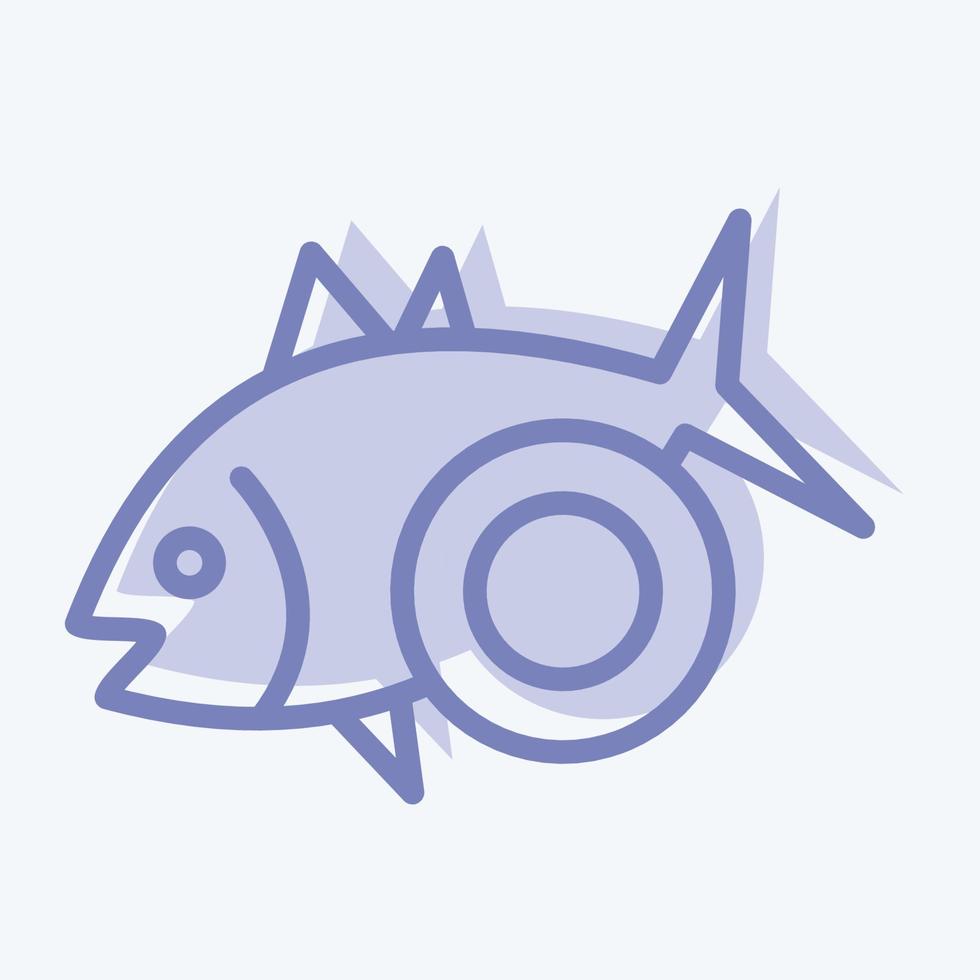 Icon Baked Fish. suitable for seafood symbol. two tone style. simple design editable. design template vector. simple illustration vector