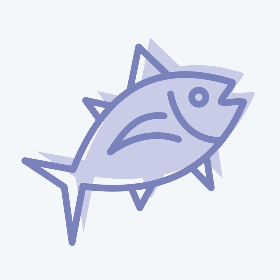 Icon Tuna. suitable for seafood symbol. two tone style. simple design editable. design template vector. simple illustration vector