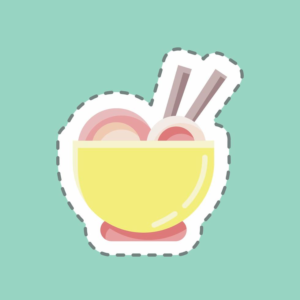 Sticker line cut Ramen. suitable for Japanese symbol. simple design editable. design template vector. simple illustration vector