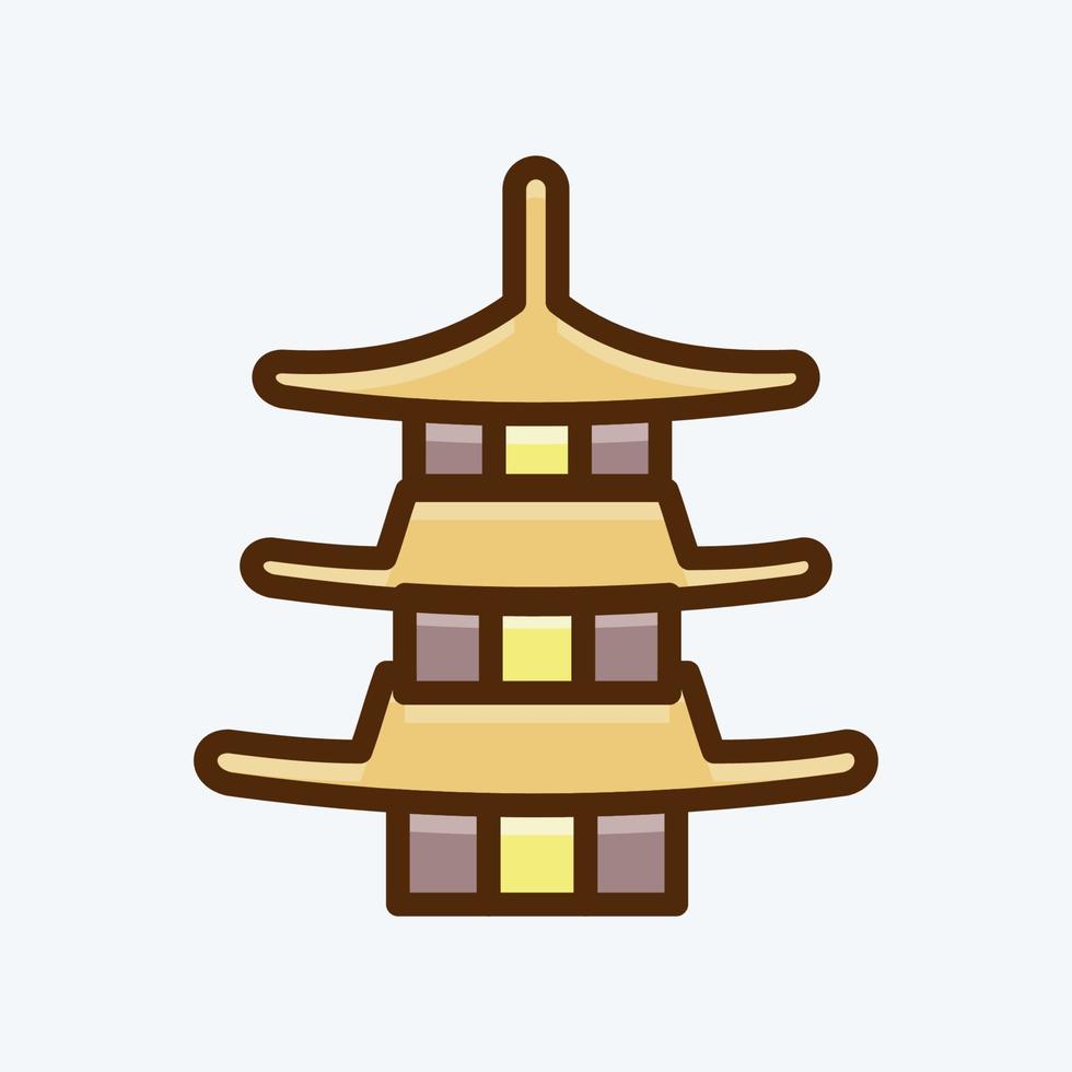 Icon Pagoda. suitable for Japanese symbol. flat style. simple design editable. design template vector. simple illustration vector