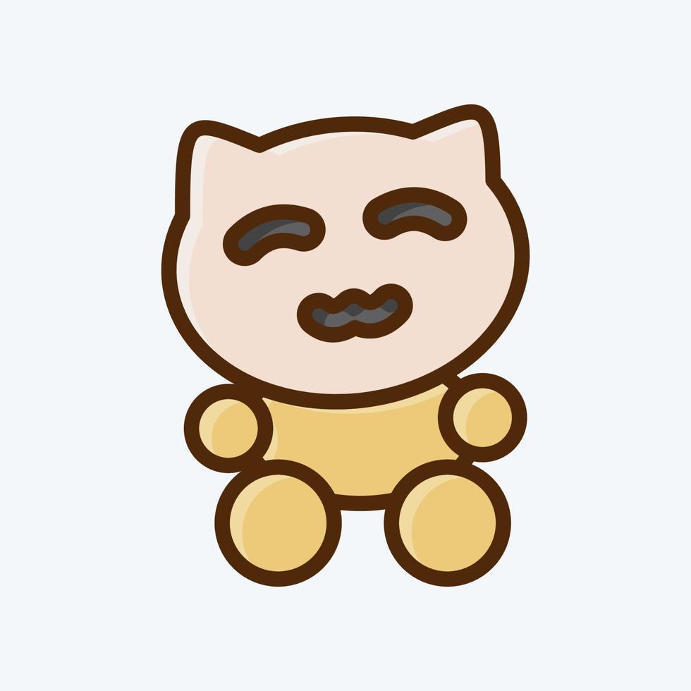 Icon Maneki Neko. suitable for Japanese symbol. flat style. simple design editable. design template vector. simple illustration vector