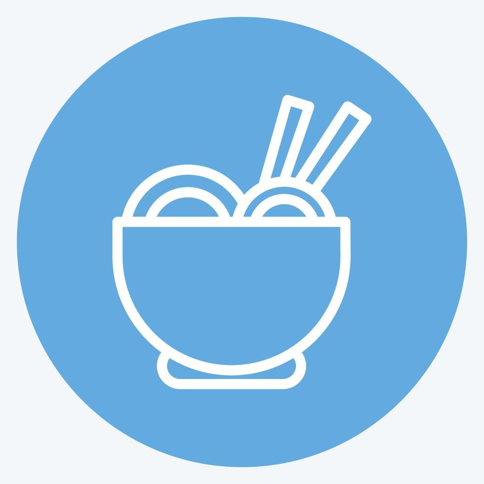 Icon Ramen. suitable for Japanese symbol. blue eyes style. simple design editable. design template vector. simple illustration vector