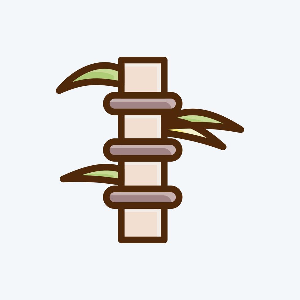Icon Bamboo. suitable for Japanese symbol. flat style. simple design editable. design template vector. simple illustration vector