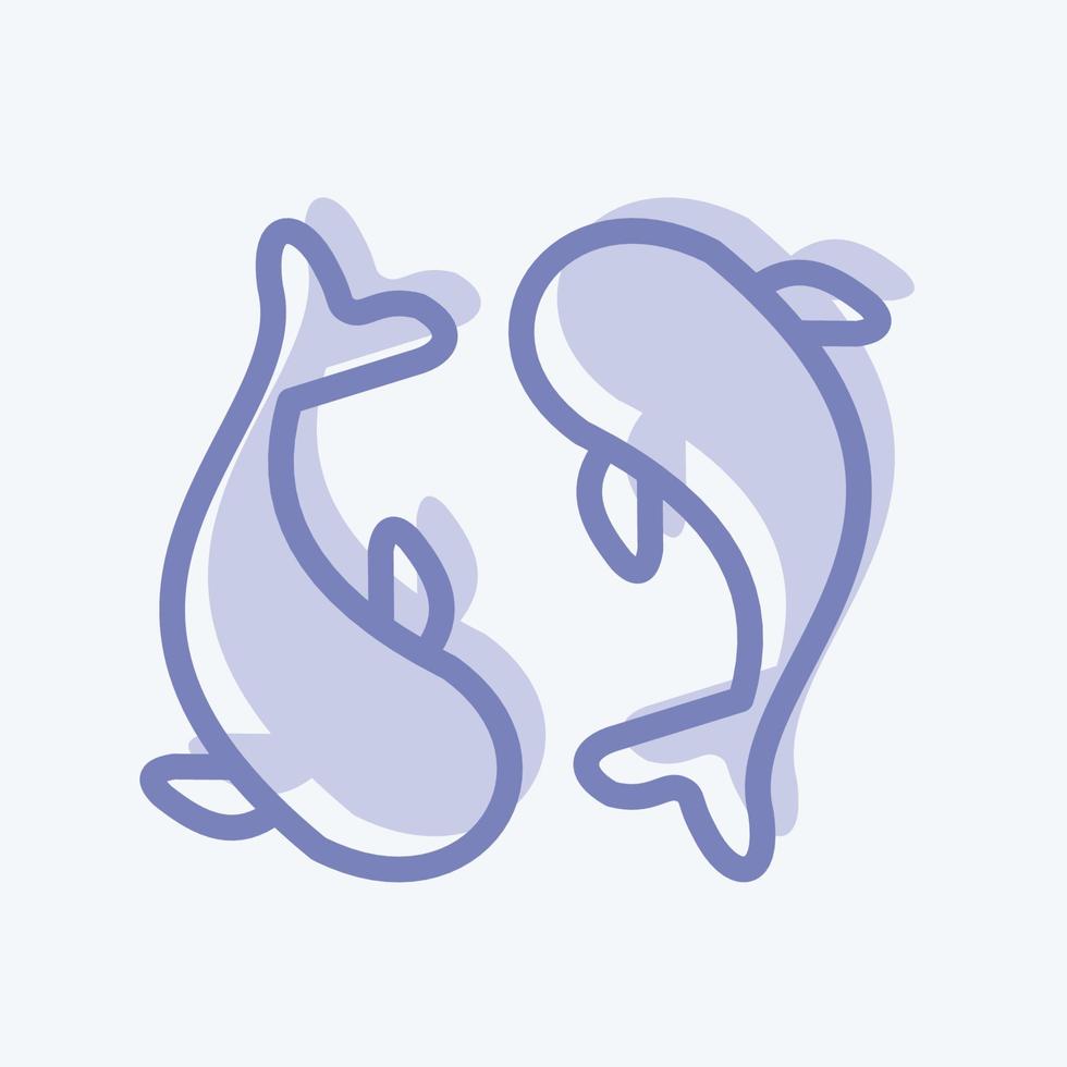 Icon Carps. suitable for Japanese symbol. two tone style. simple design editable. design template vector. simple illustration vector