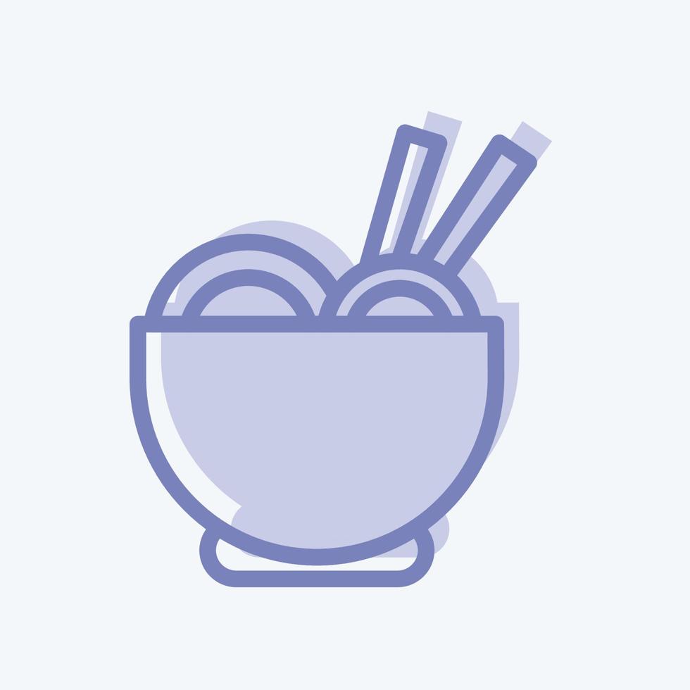 icono de ramen. adecuado para el símbolo japonés. estilo de dos tonos. diseño simple editable. vector de plantilla de diseño. ilustración sencilla