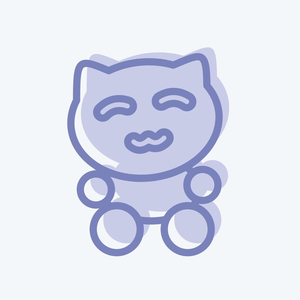 Icon Maneki Neko. suitable for Japanese symbol. two tone style. simple design editable. design template vector. simple illustration vector
