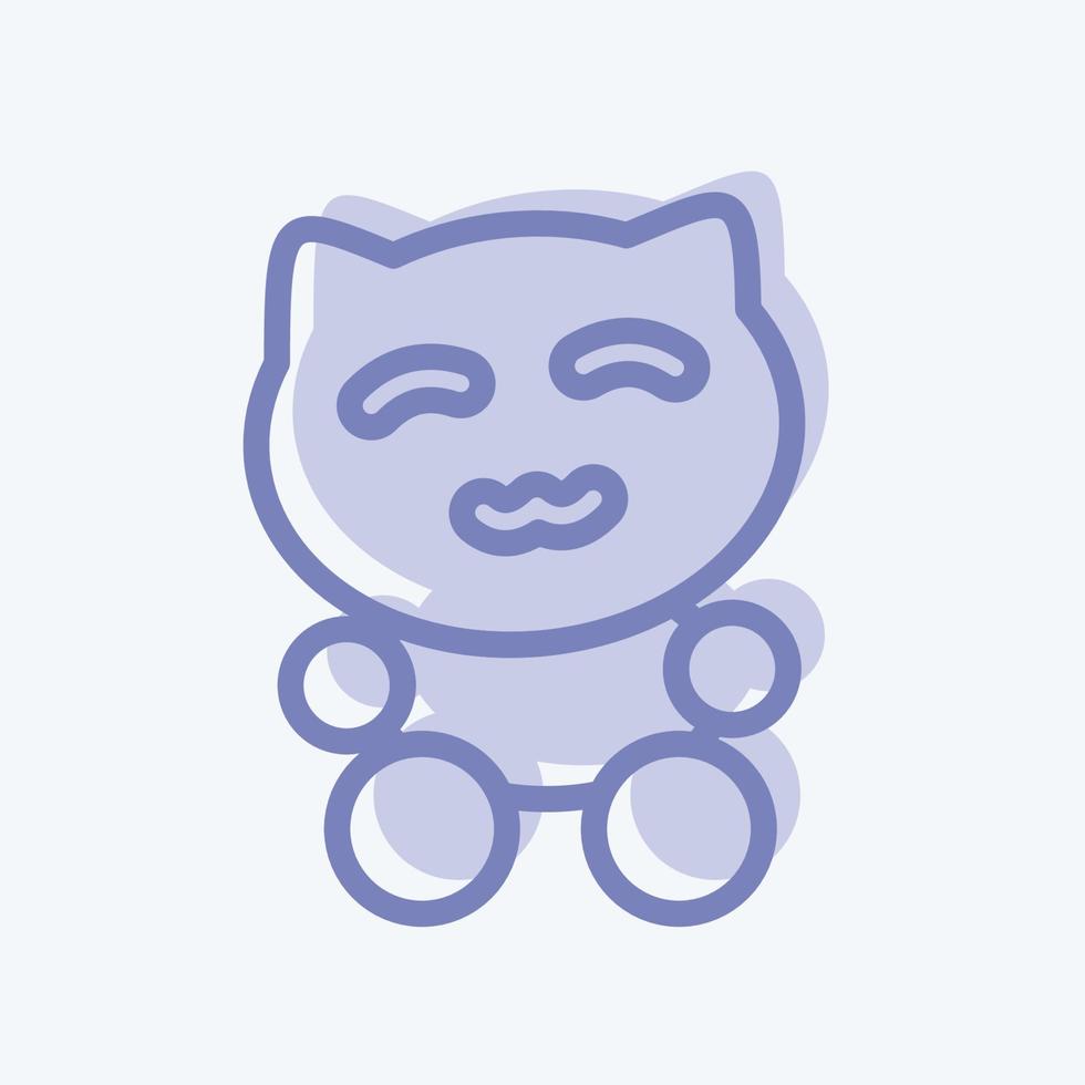 icono maneki-neko. adecuado para el símbolo japonés. estilo de dos tonos. diseño simple editable. vector de plantilla de diseño. ilustración sencilla