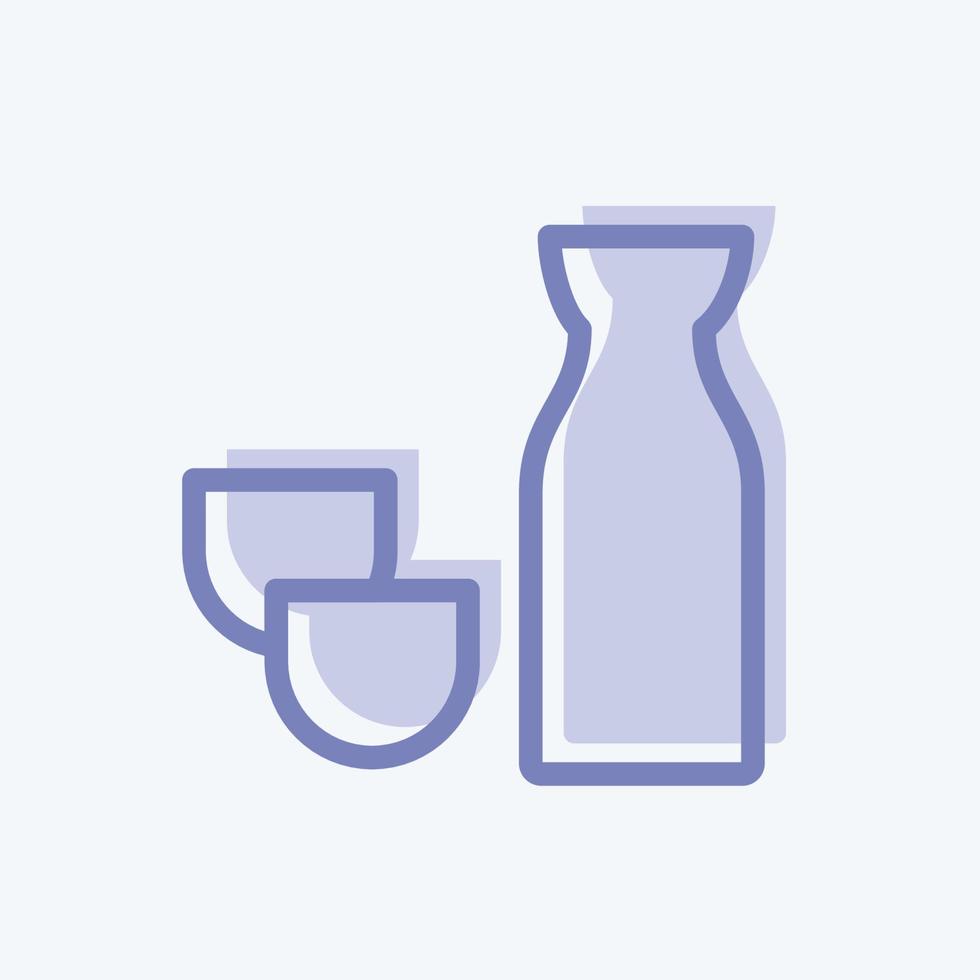 Icon Sake. suitable for Japanese symbol. two tone style. simple design editable. design template vector. simple illustration vector