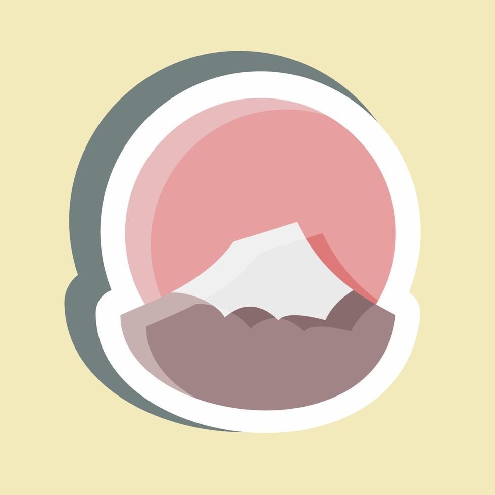 Sticker Fujiyama. suitable for Japanese symbol. simple design editable. design template vector. simple illustration vector