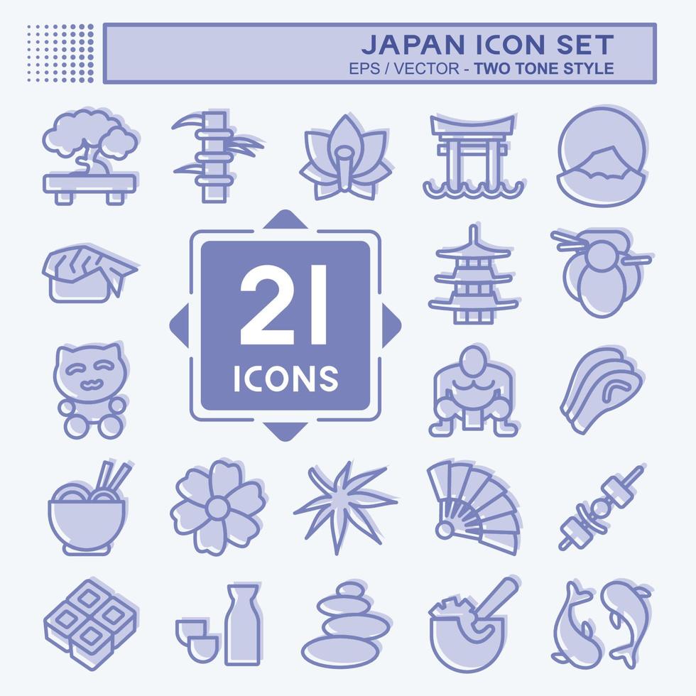 conjunto de iconos de japón. adecuado para el símbolo japonés. estilo de dos tonos. diseño simple editable. vector de plantilla de diseño. ilustración sencilla