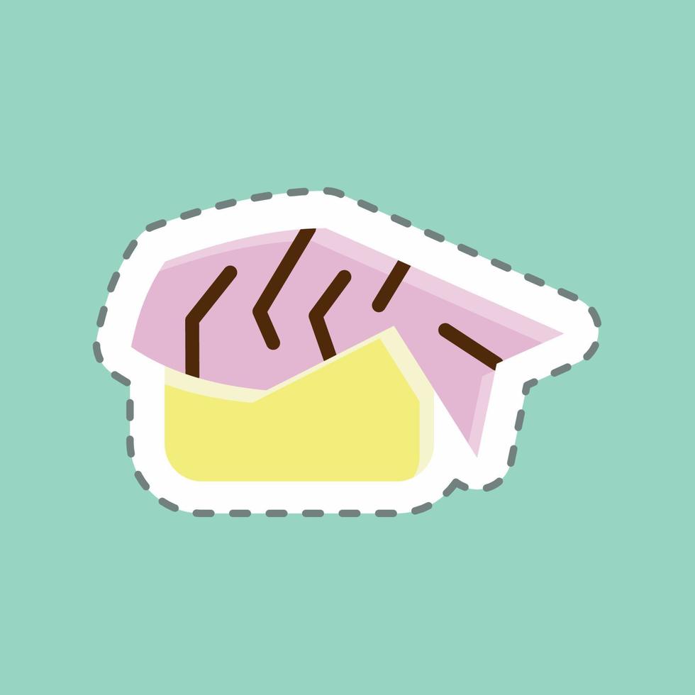 sushi de corte de línea de pegatina. adecuado para el símbolo japonés. diseño simple editable. vector de plantilla de diseño. ilustración sencilla