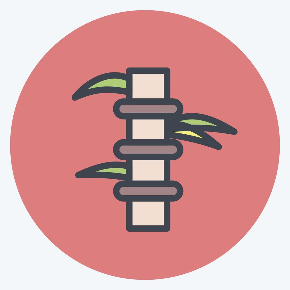 Icon Bamboo. suitable for Japanese symbol. color mate style. simple design editable. design template vector. simple illustration vector
