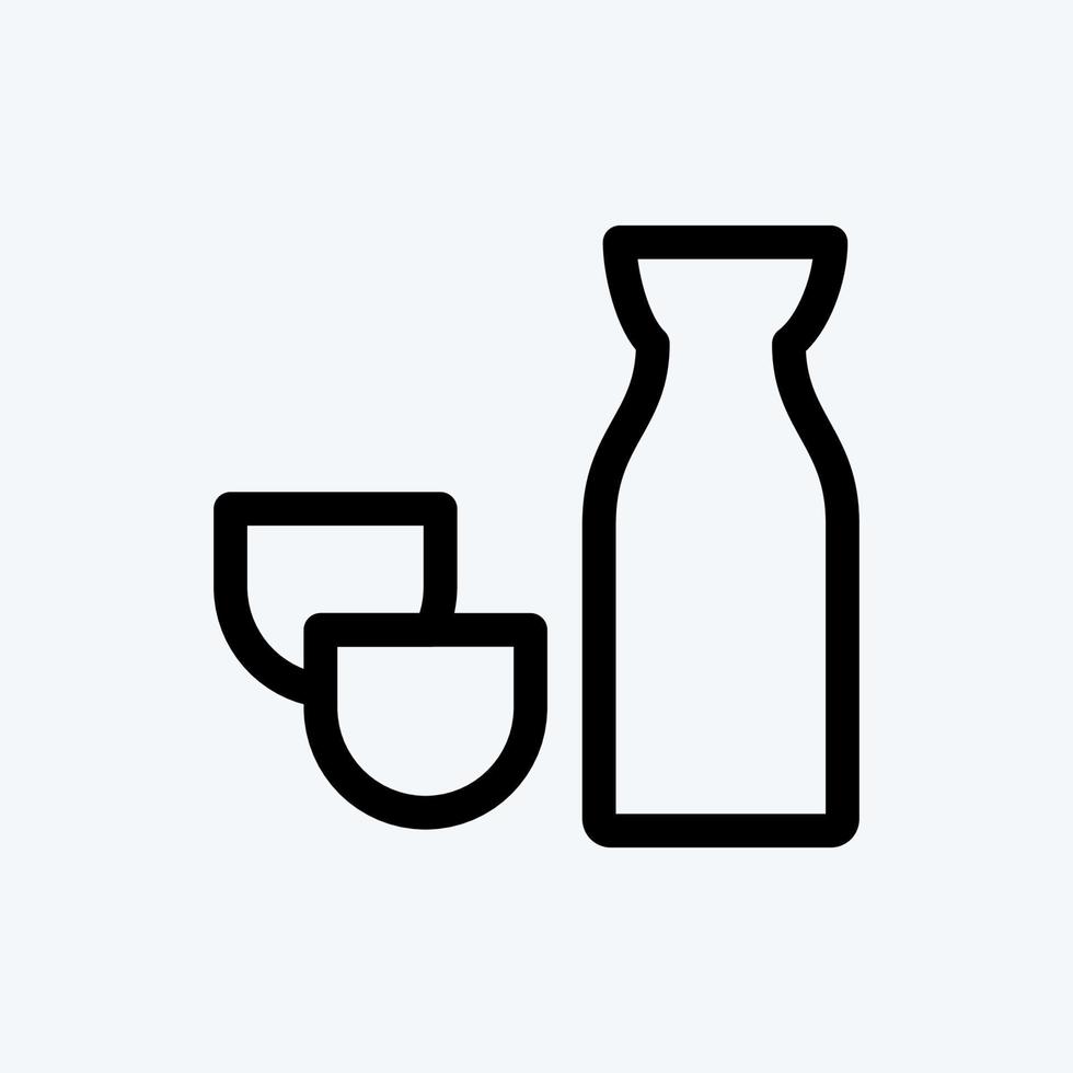 Icon Sake. suitable for Japanese symbol. line style. simple design editable. design template vector. simple illustration vector