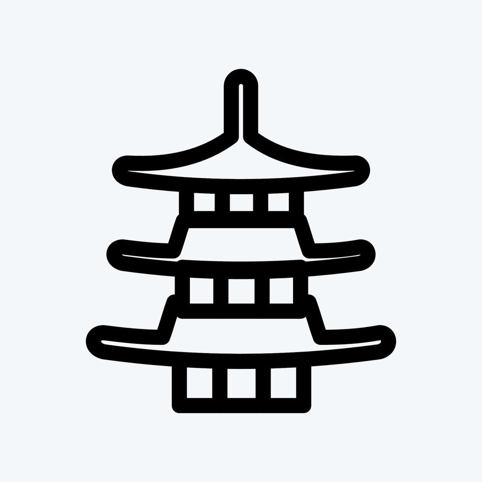 pagoda de icono. adecuado para el símbolo japonés. estilo de línea diseño simple editable. vector de plantilla de diseño. ilustración sencilla