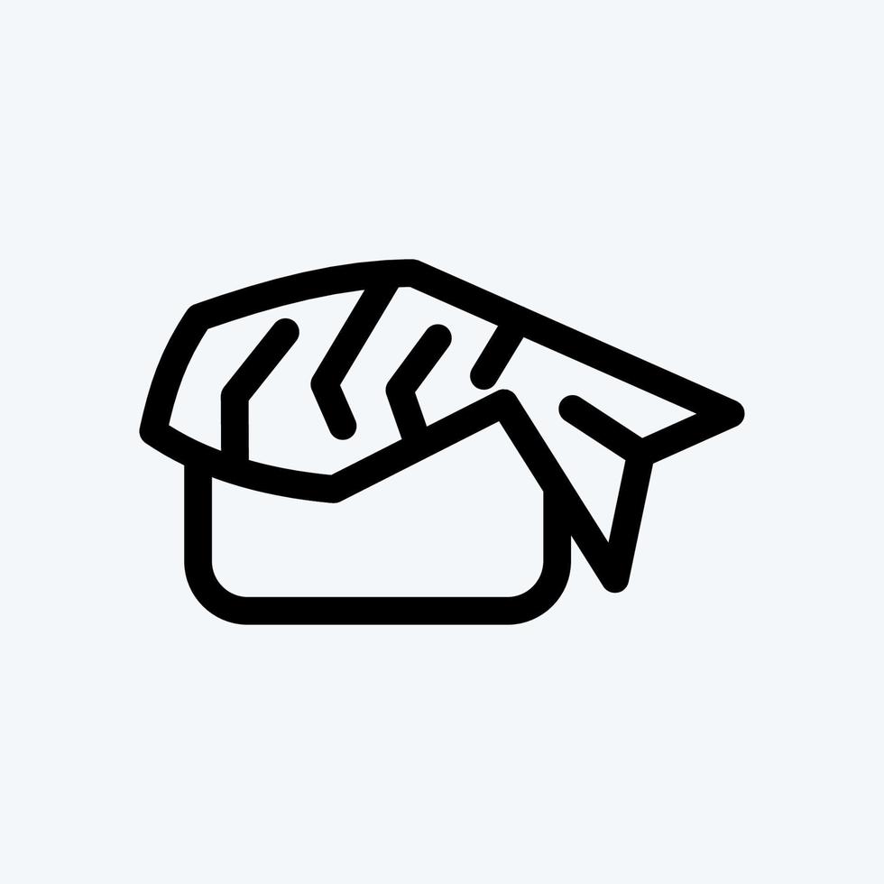icono de sushi. adecuado para el símbolo japonés. estilo de línea diseño simple editable. vector de plantilla de diseño. ilustración sencilla