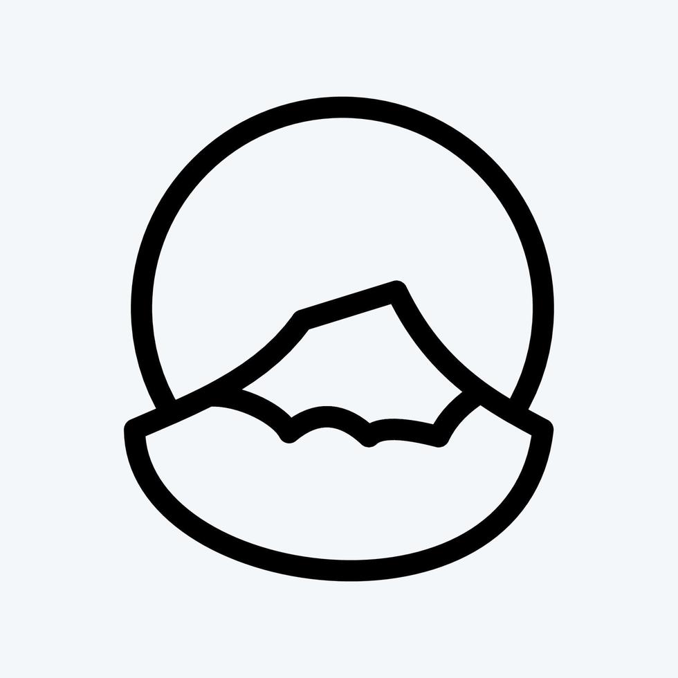 Icon Fujiyama. suitable for Japanese symbol. line style. simple design editable. design template vector. simple illustration vector