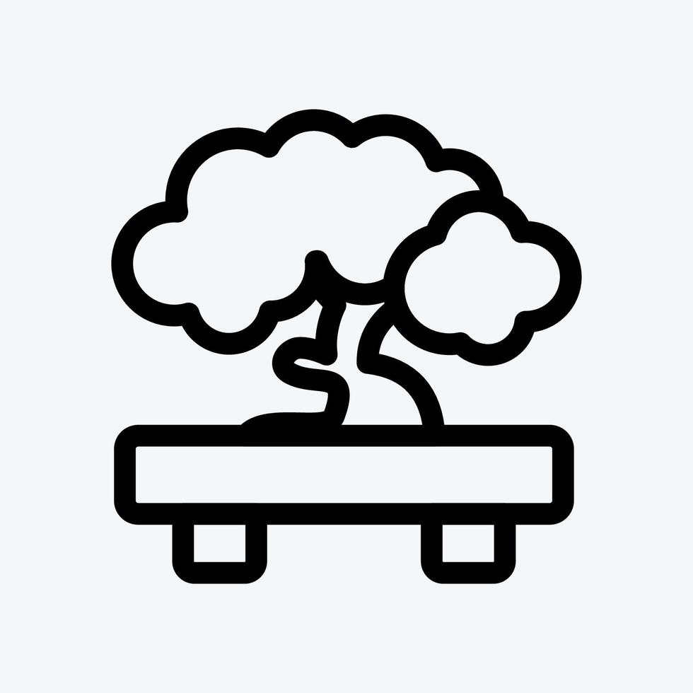 Icon Bonsai. suitable for Japanese symbol. line style. simple design editable. design template vector. simple illustration vector