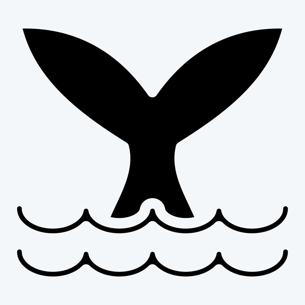 icono de ballena. adecuado para el símbolo de mariscos. estilo de glifo. diseño simple editable. vector de plantilla de diseño. ilustración sencilla