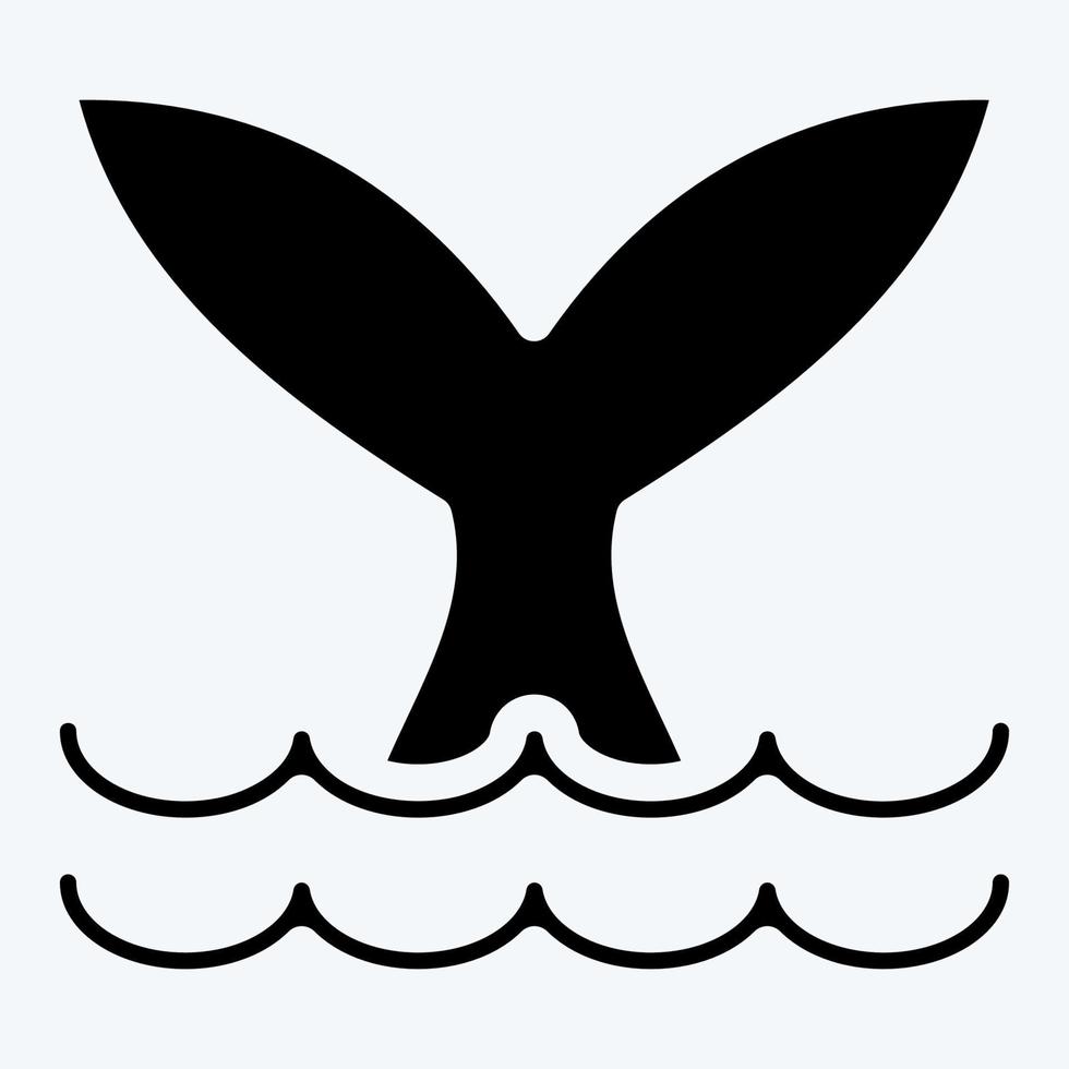 Icon Whale. suitable for seafood symbol. glyph style. simple design editable. design template vector. simple illustration vector