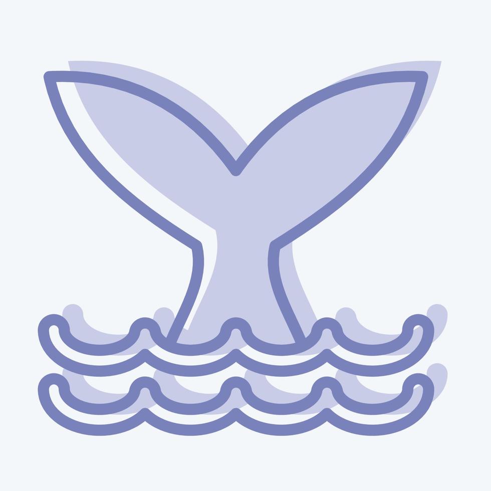 Icon Whale. suitable for seafood symbol. two tone style. simple design editable. design template vector. simple illustration vector