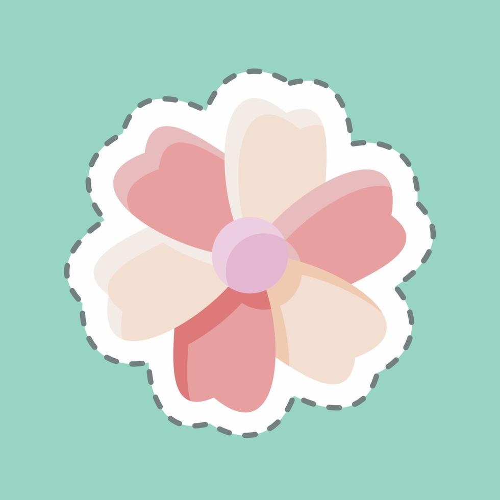 Sticker line cut Sakura. suitable for Japanese symbol. simple design editable. design template vector. simple illustration vector