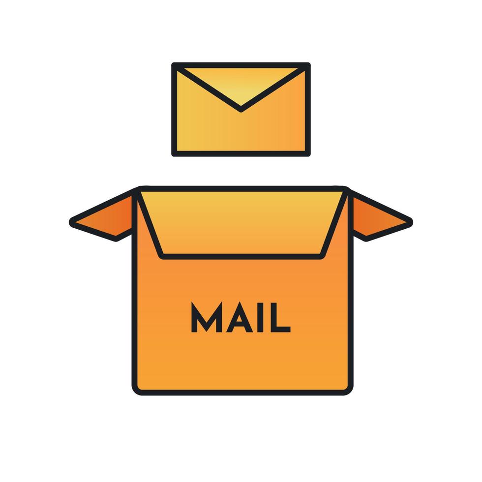 Email letter in box message icon sign for mobile concept and web design. Marketing, advertisement, inbox mail, spam flat illustration vector