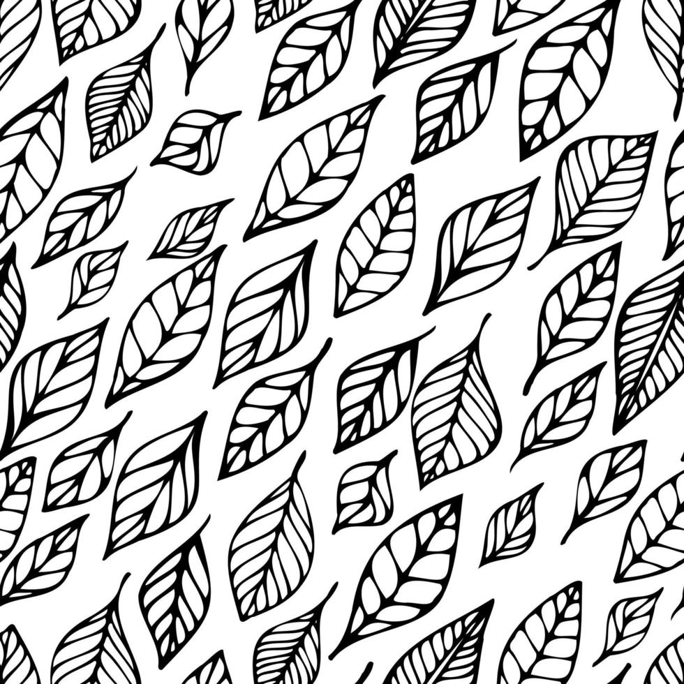 Hand drawn cute vector summer leaf seamless pattern. Print with