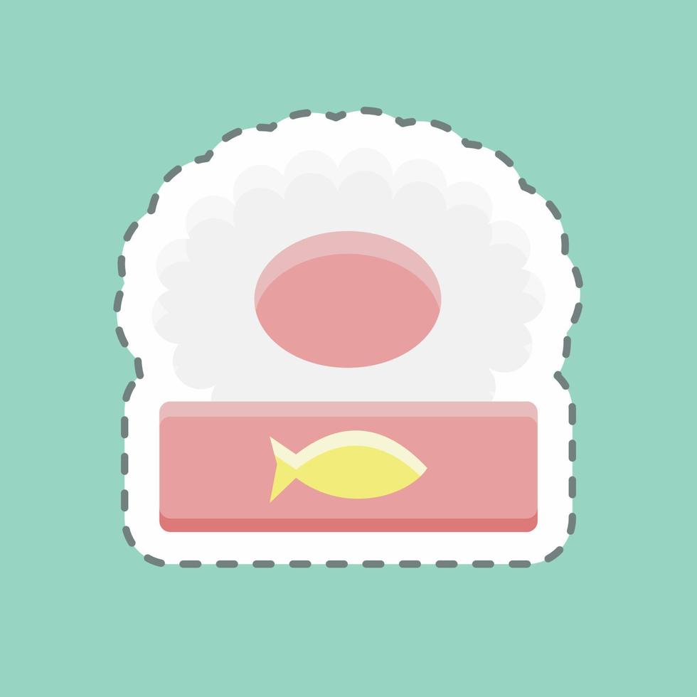 Sticker line cut Canned. suitable for seafood symbol. simple design editable. design template vector. simple illustration vector