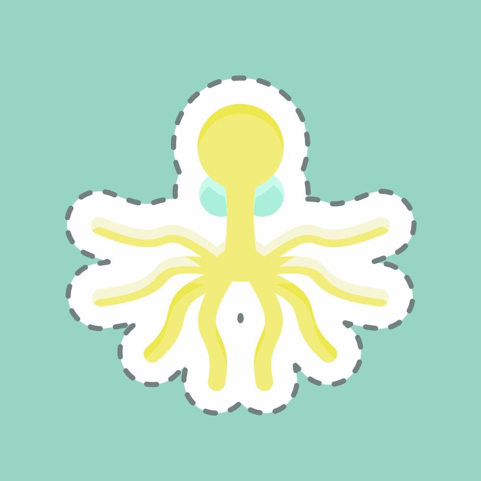 Sticker line cut Oktopus. suitable for seafood symbol. simple design editable. design template vector. simple illustration vector