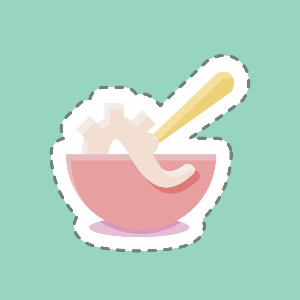 Sticker line cut Seafood Soup. suitable for seafood symbol. simple design editable. design template vector. simple illustration vector