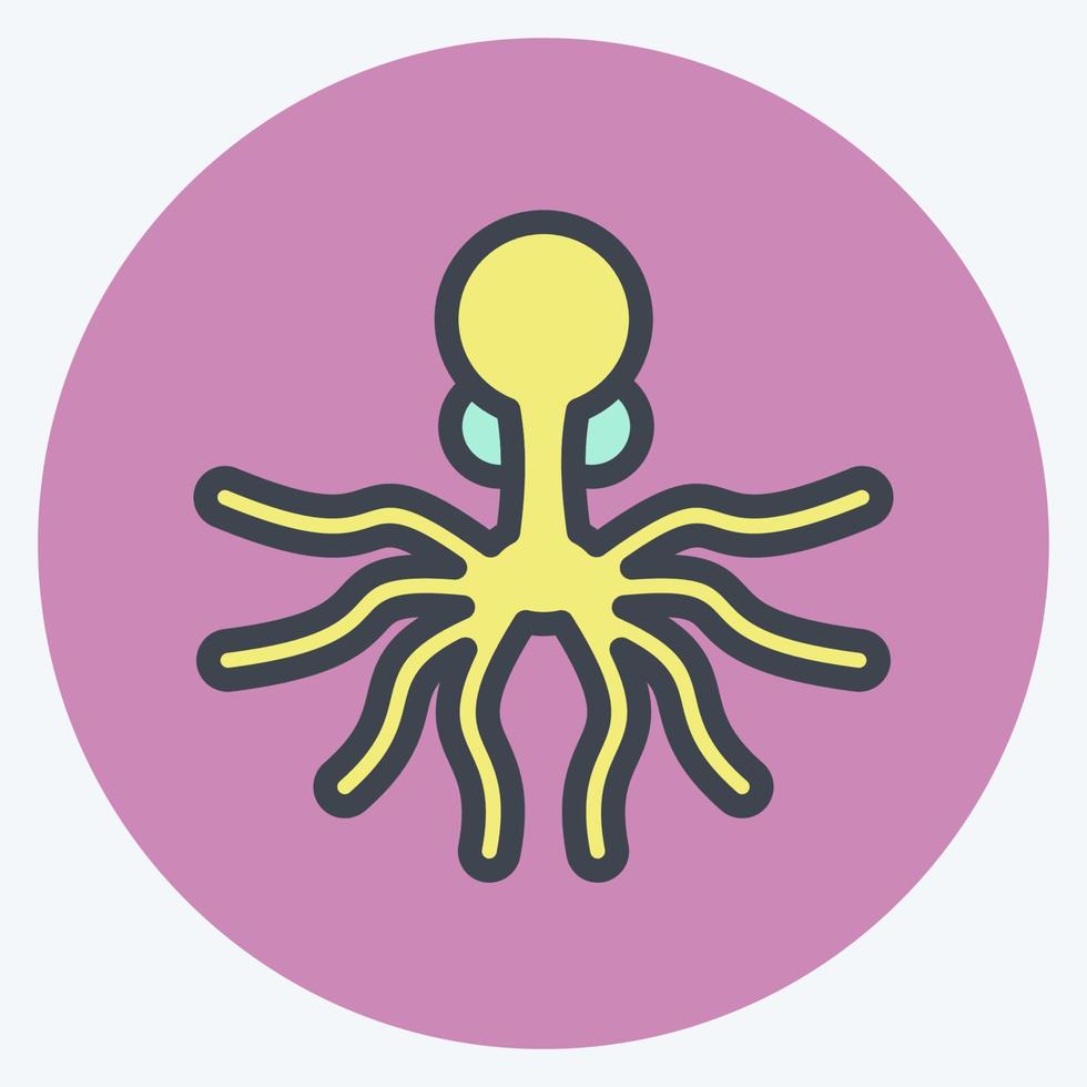 Icon Oktopus. suitable for seafood symbol. color mate style. simple design editable. design template vector. simple illustration vector
