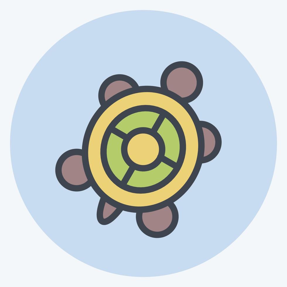 icono de carne de tortuga. adecuado para el símbolo de mariscos. estilo compañero de color. diseño simple editable. vector de plantilla de diseño. ilustración sencilla