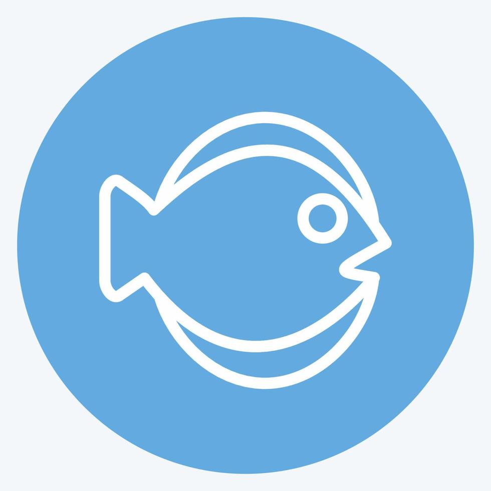 Icon Flat Fish. suitable for seafood symbol. blue eyes style. simple design editable. design template vector. simple illustration vector