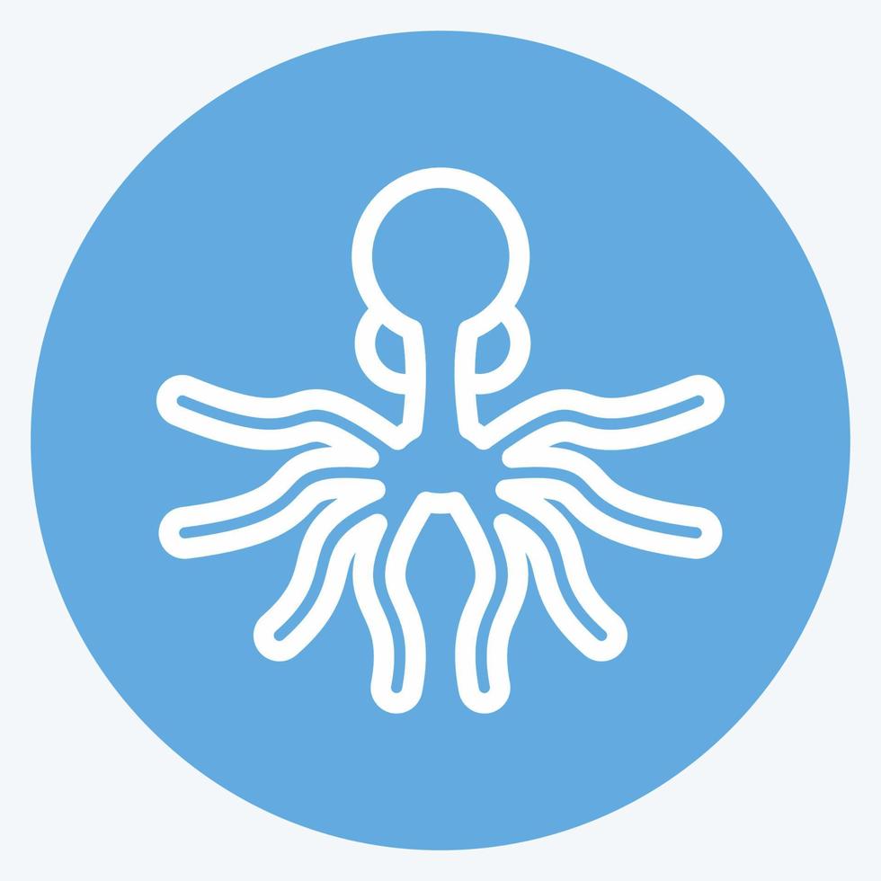 Icon Oktopus. suitable for seafood symbol. blue eyes style. simple design editable. design template vector. simple illustration vector