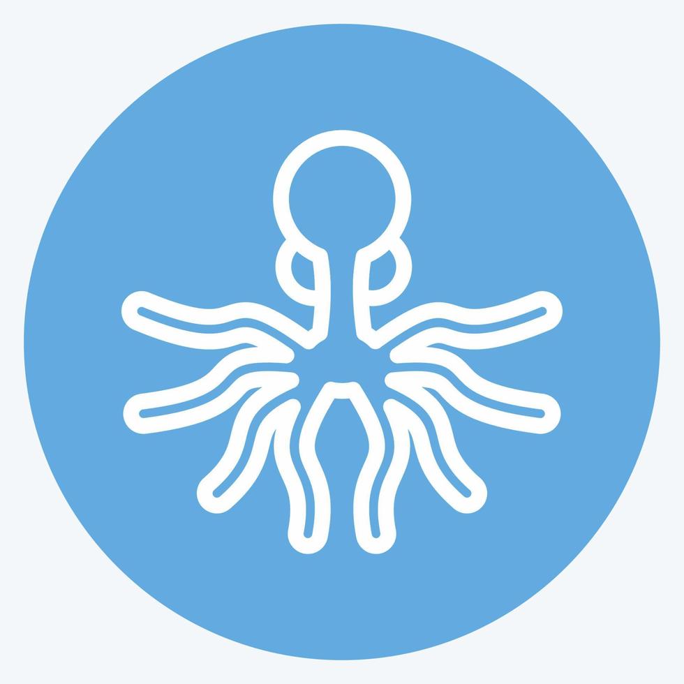 icono pulpo. adecuado para el símbolo de mariscos. estilo de ojos azules. diseño simple editable. vector de plantilla de diseño. ilustración sencilla