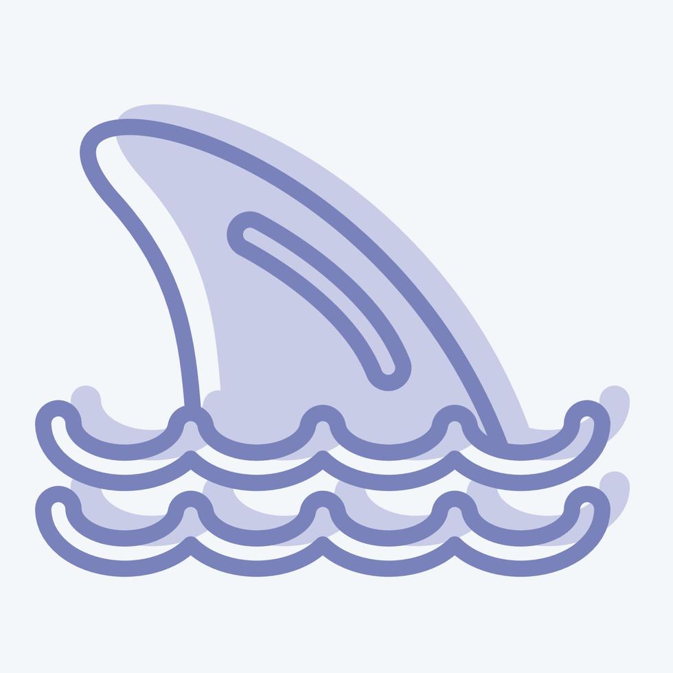 icono de aletas de tiburón. adecuado para el símbolo de mariscos. estilo de dos tonos. diseño simple editable. vector de plantilla de diseño. ilustración sencilla