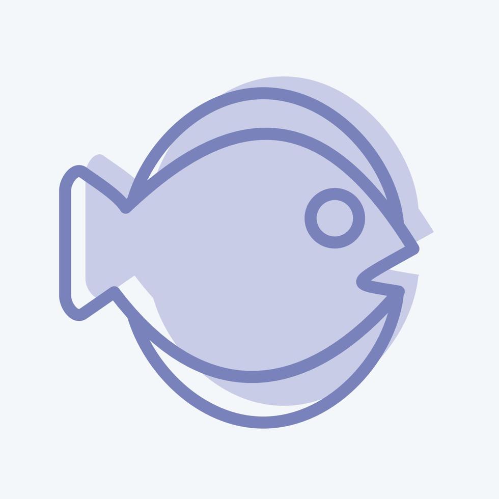 Icon Flat Fish. suitable for seafood symbol. two tone style. simple design editable. design template vector. simple illustration vector