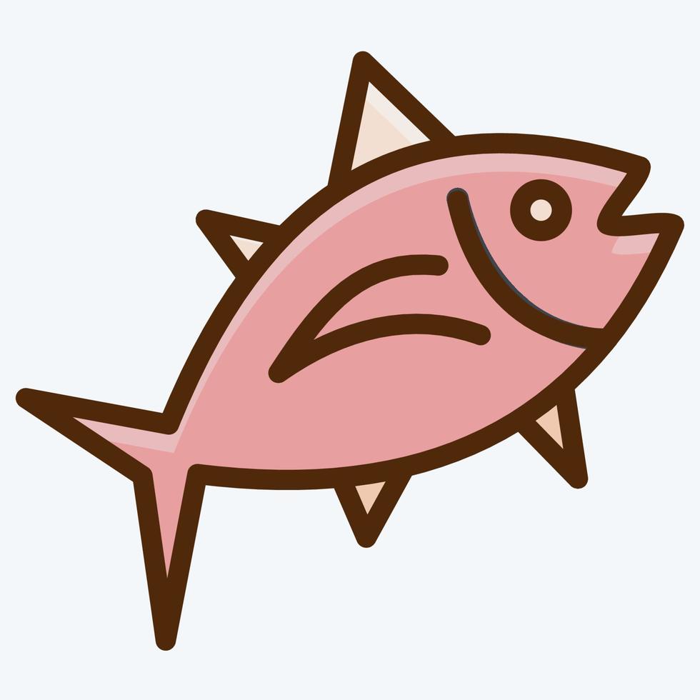 Icon Tuna. suitable for seafood symbol. flat style. simple design editable. design template vector. simple illustration vector