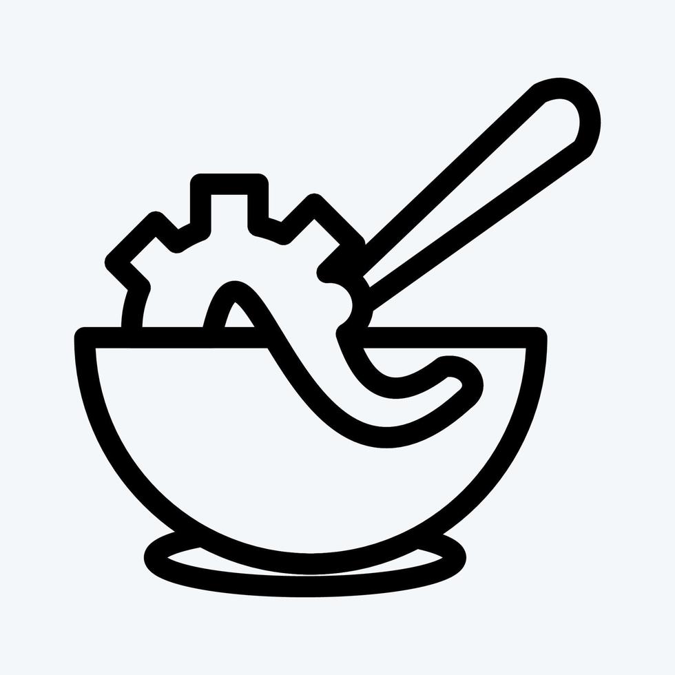 Icon Seafood Soup. suitable for seafood symbol. line style. simple design editable. design template vector. simple illustration vector